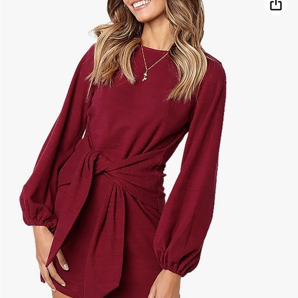Pretty Garden Dresses & Skirts - PRETTY GARDEN burgundy long sleeve dress